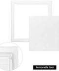 Top Shelf 12X12 Inch Drywall Access Panel With No Sweat Quick Setup And Paintable White Finish For Indoors Or Outdoors Dang Tough ABS Wall Hole Cover with removable door.