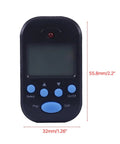 Rechargeable LCD Metronome For Musicians With 10 Beat Sounds Portable Clip On Tempo Meter For Piano Guitar Violin Flute Drum And More Adjustable Volume Rhythm Training On The Go, front view showing buttons and size dimensions