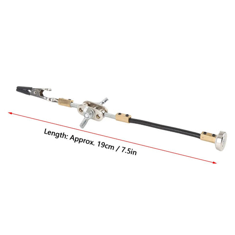 Super Handy Helping Hands Clamp Kit With Flexible Alloy Steel Arms And Rock Strong Magnetic Base For Precise Electronics Soldering, Jewelry Fixing And DIY Repair Projects Anywhere On Your Shop Bench, showing 19cm flexible arm.