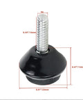 Real Talk M6 Adjustable Furniture Feet And Swivel Levelers Black, with rubber pad for stabilizing furniture, 23mm wide.