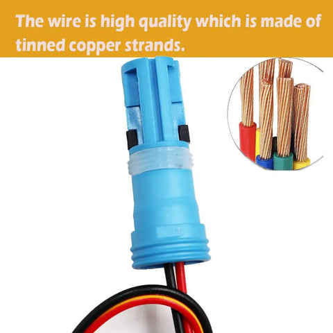 Abs Wheel Speed Sensor Connector Pigtail Drop In Replacement Fits Bmw X5 E53 Mini Cooper R50 R52 R53 R60 showing high quality tinned copper strands.