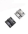 Zinc alloy heavy duty door hinges, 50x50mm, black and silver finish, for industrial equipment and container corners.