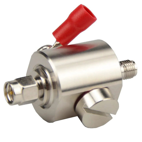 Solid SMA Lightning Arrestor Surge Protector with SMA Male to Female Connector, 0 to 6 GHz RF Protection, side view