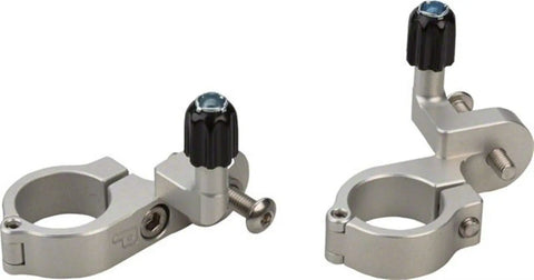 Thumbies Shifter Mounts for 22.2mm bars Shimano compatible CNC machined 6061 aluminum silver finish lightweight MTB gear