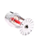 One Piece Pendent Sprinkler Head Delivering Powerful Fire Suppression With A Sure-Fire 68 Degree Rating, chrome finish and red trigger.