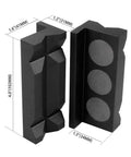 Top Shelf 4 Inch Aluminum Vise Jaw Pads Featuring Hella Strong Magnets And Reversible Design, black aluminum pads, precise dimensions.
