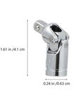Run Rotoo Rotary Universal Joint Sleeve 2pcs Adapter For Auto Repair With Full Swivel Socket Wrench Tool Kit To Hit Tight Spots In Mechanic Work And Car Maintenance Projects Easily, chrome steel, 1.61 in