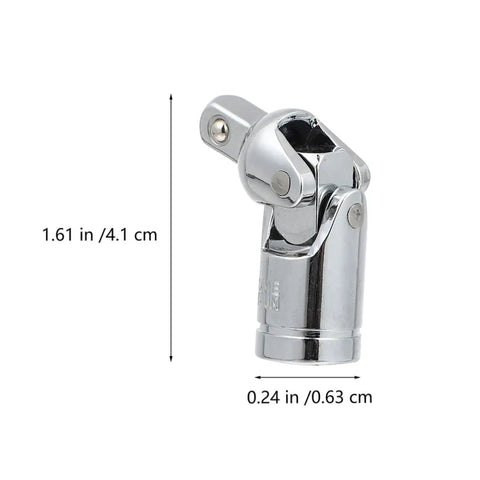 Run Rotoo Rotary Universal Joint Sleeve 2pcs Adapter For Auto Repair With Full Swivel Socket Wrench Tool Kit To Hit Tight Spots In Mechanic Work And Car Maintenance Projects Easily, chrome steel, 1.61 in
