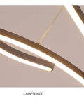 Close-up of LED Wave Shaped Chandelier Pendant Light 120CM gold fixture, showcasing wave-like lampshade design detail.