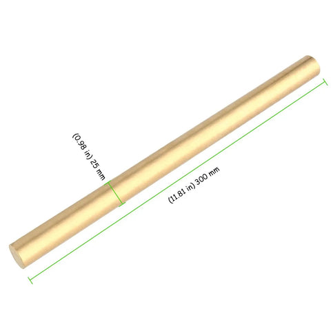 Side view of Two Pack 1 Inch Diameter Brass Rod Lathe Bar 12 Inch Length Brass Bar Stock Premium Solid Brass Rods for DIY Crafts
