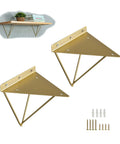Rock Solid Heavy Duty Shelf Brackets In Matte Black Cast Iron Triangle Wall Mount Supports With Full Hardware Kit Easy Diy Floating Shelves That Handle Up To One Hundred Pounds Like A Champ.