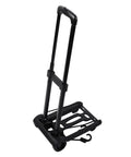 Folding Hand Truck Cart With Large Capacity Lightweight Yet Sturdy Dolly For Shopping Travel Moving And Office Tasks Retractable Tie Rod For Easy Loading And Compact Foldable Design For Car Or Closet Storage, black metal, folded