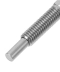 Top Shelf Stainless Steel Retractable Spring Indexing Pin For Cabinets with smooth end, showcasing heavy-duty design and threading.