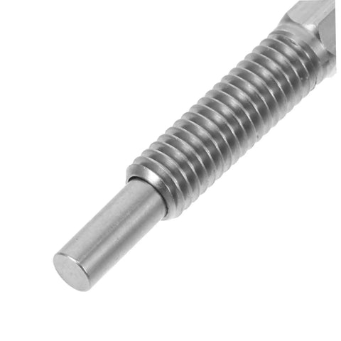 Top Shelf Stainless Steel Retractable Spring Indexing Pin For Cabinets with smooth end, showcasing heavy-duty design and threading.