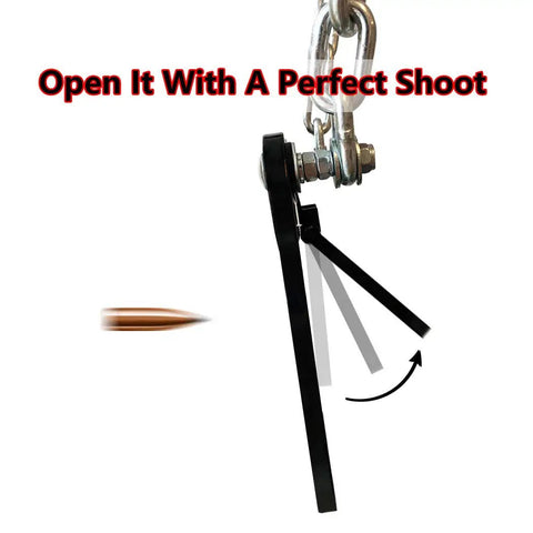 AR500 Steel Target Bullseye Gong 10 Inch Diameter 3/8 Inch Thick With Self Resetting Center Tone Spring in motion from bullet impact