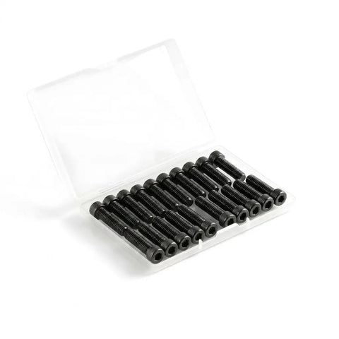 Top Shelf 5/16 X 1 Inch Socket Head Cap Screws 20 Pack in a transparent case, black oxide 304 stainless steel bolts.