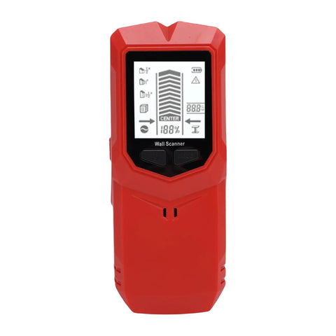 SENECESLI Stud Finder Wall Scanner, LCD Display 7 in 1 Wall Metal Wood Stud, red scanning tool with digital display.