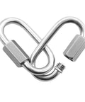Two Pack M8 5 16 Inch Heavy Duty Stainless Steel Quick Link Carabiners D Shape Chain Links with Locking Wire Gate Design