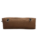 Trail Ready Cantle Bag For Western Saddles Heavy Duty 1000D Nylon with D-ring attachments, brown color, side view.