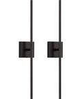 Slick Black Cordless Wall Sconces Set Of Two Wireless Led Accent Lamps, sleek design with vertical blinds for modern lighting.