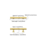 Diagram of 10 Pack 3 Inch 76mm Brushed Gold Cabinet Handles Set For Kitchen Cabinets Cupboards And Drawers with size details.