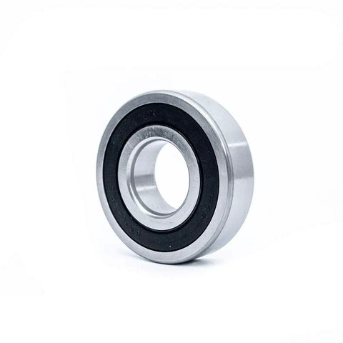 Front Load Washer Tub Bearing And Seal Kit Compatible With Ge Models Cuts The Loud Grinding Noise No Sweat Diy Swap Heavy Duty Replacement Piece Restores Smooth Spin Cycle Good Vibes close-up of silver bearing with black seal.