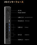 Next Level External GPU Docking Station With AMD Radeon 7600M XT Graphics And Eight GB Memory overview of rear I/O interface with various ports.