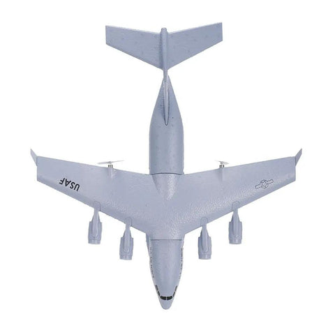 Top view of C-17 RC Airplane With 2.4GHz 2CH Remote Military Transport Aircraft 373mm Wingspan EPP Foam Fixed Wing Plane Easy To Fly
