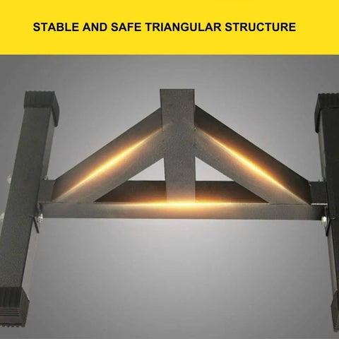 Stable triangular structure of Home Gym Multi Function Weight Lifting Rack With Adjustable Weight Bench for squats and bench press.