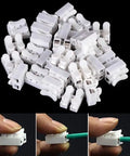 Push Quick Wire Connector Kit 55 Piece Boxed Set With Spring Type Cable Connectors White Terminal Block for DIY Home Projects