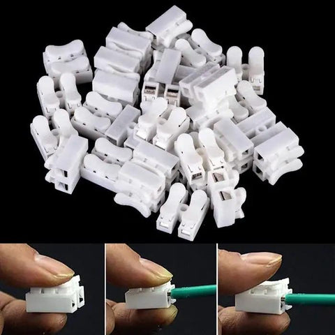 Push Quick Wire Connector Kit 55 Piece Boxed Set With Spring Type Cable Connectors White Terminal Block for DIY Home Projects