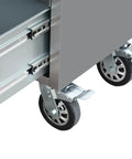Dang Tough Rolling Tool Chest In A 2 Pack With 11 Drawers And 3 Lockable Cabinets stainless steel casters and drawer slides.