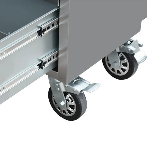 Dang Tough Rolling Tool Chest In A 2 Pack With 11 Drawers And 3 Lockable Cabinets stainless steel casters and drawer slides.