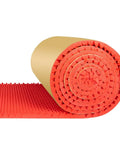 Premium Red Acoustic Foam Rolls Self Adhesive Sound Deadening Panels rolled up showcasing surface texture for soundproofing.