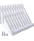 Built Tough Closet Rod Brackets And Shelf Supports 10 Pack Heavy Duty Steel Mounts with sleek white finish and screws included.