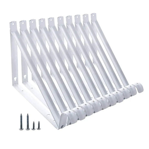 Built Tough Closet Rod Brackets And Shelf Supports 10 Pack Heavy Duty Steel Mounts with sleek white finish and screws included.