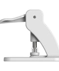 Side view of Tabletop Snap Button Pliers Kit for 9mm to 13mm plastic no sew snaps, showing press mechanism and handle.