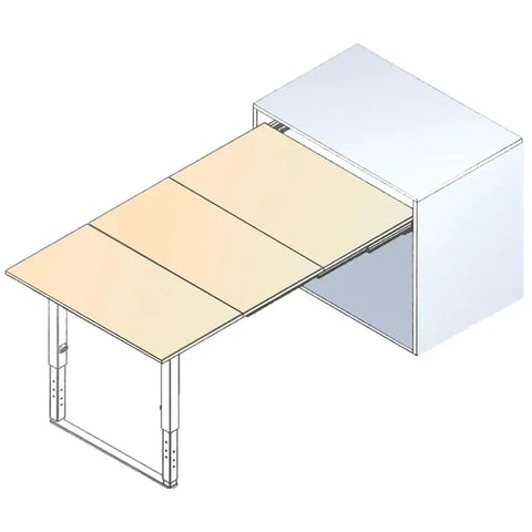 Solid Steel Cabinet Drawer Slides With Smooth Silent Glide Side Mount Full Extension Table Rails shown with pull-out desk surface.