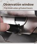 Observation window on the Automatic Countertop Coffee Bean Roaster Offering Hassle Free Dual Temperature Controls and 300 Gram Capacity.
