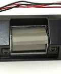 Electric Strike for Rim Exit Devices 24 VDC FSE 5100 Series, black surface-mounted, with wiring and non handed design.