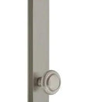 Fifth Avenue Tall Plate Door Dummy with Circulaire Knob Single Dummy Satin Nickel Finish Forged Brass for 84 Inch Doors