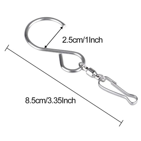 20 Pack Stainless Steel Swivel Hooks For Wind Spinners And Patio Deck Heavy Duty Rustproof S Clips Silver measuring 8.5cm.