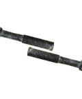 Two 4 On 4 Inch Trailer Axle Kit Set With 2000 Lb Capacity Including Idler Hubs Round Spindles Bearings Seals Grease Caps Wheel Nuts And Hardware For 4 On 4 Bolt Pattern Replaces 008-259-05, showing wrapped spindles.