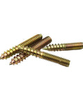 M4 To M10 Yellow Zinc Plated Dowel Screws Hanger Bolts For Wood Furniture, Double Headed Self Tapping Fasteners in pile