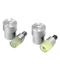 Beefy Pro Grade Manual Press Tool Kit With 6mm And 9mm Rivet Dies, Dual Pair, Steel Construction, M6 And M9 Threaded Tops, Close-up View