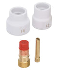 Gas Lens Welding Torch Consumables Cup Electrode Holder And Connector Set For WP 17 18 26 Four Piece Copper Construction