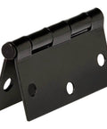 Interior Door Hinges Square 3.5 Inch Matte Black Pack Of 12 With 72 Mounting Screws Durable Steel Construction