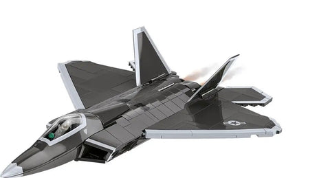 Armed Forces Lockheed F 22 Raptor 1 To 48 Scale Model Kit With 695 High Quality Elements In Black And White Top View