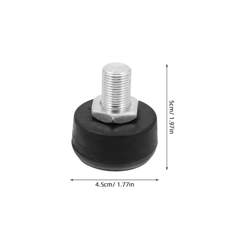 4 Pack Roller Skate Toe Stoppers Replacement Black Honeycomb Rubber Brake Plugs For Quad And Inline Skates Durable Wear Resistant Brake Parts Built For Outdoor And Indoor Skating Safety, showing one rubber plug with metal bolt, size dimensions 4.5cm x 5cm.