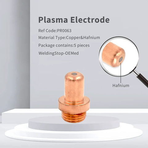 Plasma Cutter Consumables Kit for CB70 Torch Versa Cut Pro Grade Electrode with copper and hafnium composition, PR0063